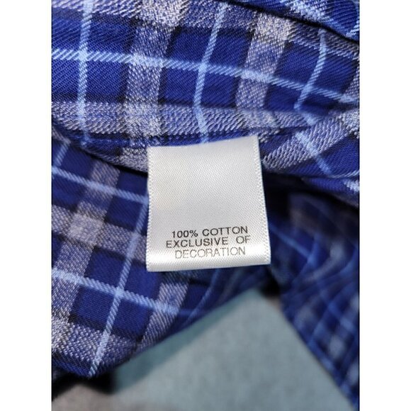 Cremieux Classics Mens Button Down Large Casual Long Sleeve Shirt Blue and Gray - Picture 9 of 11